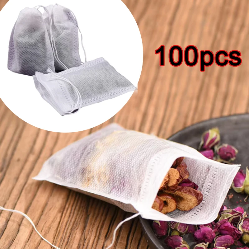 Herbal Wellness Tea - 100 ชิ้น Disposable Teabags ผ้าไม่ทอถุงกรองชาสําหรับเครื่องเทศชา Infuser