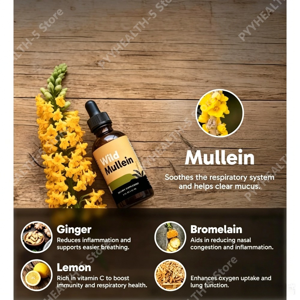 ยาสมุนไพรสูตรน้ำหยดใบมัลลีนผสม - Herbal Wellness For You บทวิจารณ์และราคา