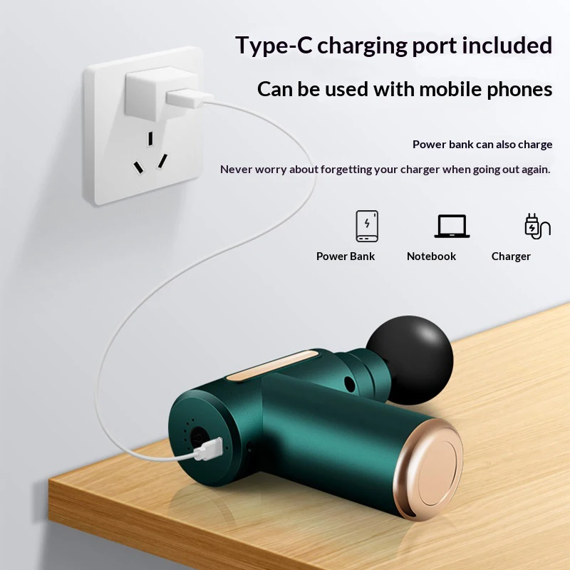 ปืนนวดขนาดเล็กแบบพกพา USB ชาร์ - Health Wellness บทวิจารณ์และราคา